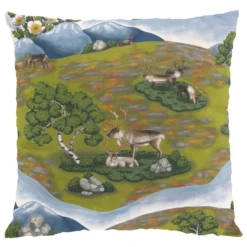 Arvidssons textil Mönstrade Kuddfodral|Renvandring grön kuddfodral