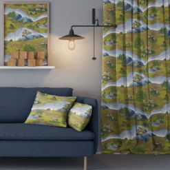 Arvidssons textil Gardintyger Mönstrade|Arvidssons Textil|Renvandring grön tyg