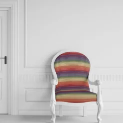 Randiga Möbeltyger|Mönstrade Möbeltyger|Retro stripes randigt multifärgat gobelängtyg