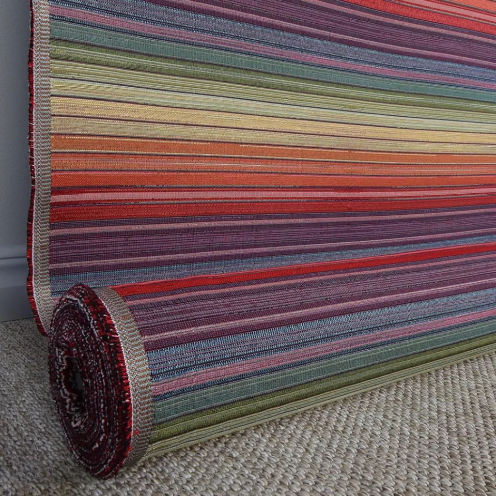 Randiga Möbeltyger|Mönstrade Möbeltyger|Retro stripes randigt multifärgat gobelängtyg