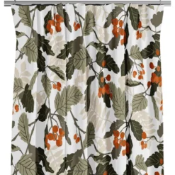 Arvidssons textil Gardiner Mönstrade|Rönnkvist grön gardiner