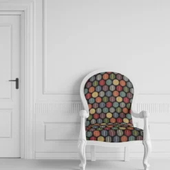 Nordisk Textil Mönstrade Möbeltyger|Roswalt svart möbeltyg
