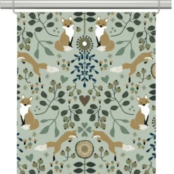 Arvidssons textil Panelgardiner|Rävstigen grön panelgardiner