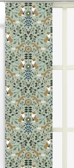 Arvidssons textil Panelgardiner|Rävstigen grön panelgardiner