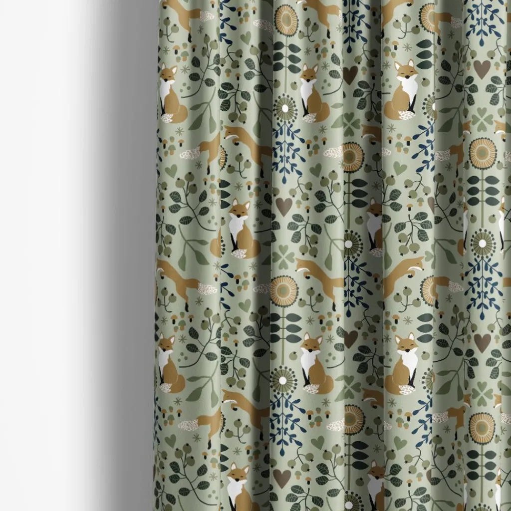 Gardintyger Mönstrade|Arvidssons Textil|Rävstigen grön tyg