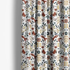 Arvidssons textil Gardintyger Mönstrade|Arvidssons Textil|Rävstigen vit-röd tyg