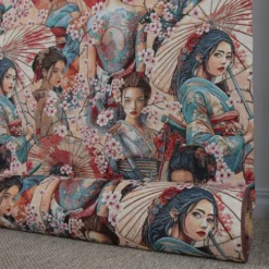 Nordisk Textil Mönstrade Möbeltyger|Samurajs gobelängtyg – Japansk design i stark jacquardväv