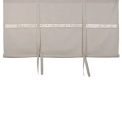 Fondaco Hissgardiner|Sanna beige hissgardin med dekorativt spetsband