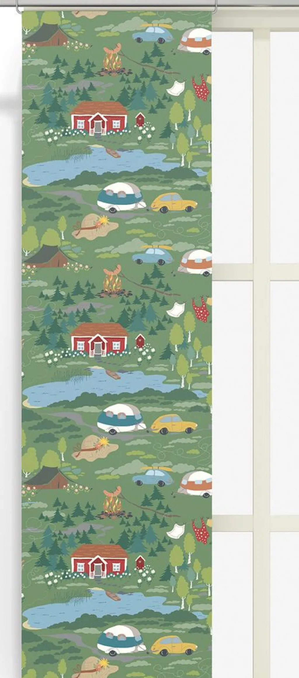 Arvidssons textil Panelgardiner|Semester grön panelgardiner