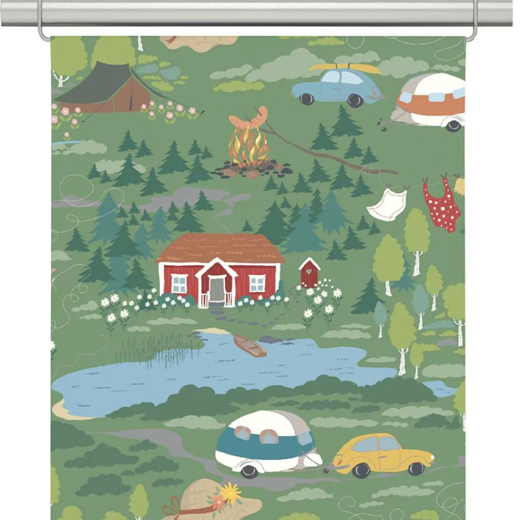 Arvidssons textil Panelgardiner|Semester grön panelgardiner