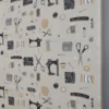Gardintyger Mönstrade|Sewing atelier tyg med vintage sybehör och symaskiner