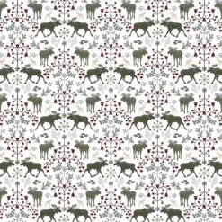 Arvidssons textil Mönstrade Kuddfodral|Skogens konung khakigrön kuddfodral