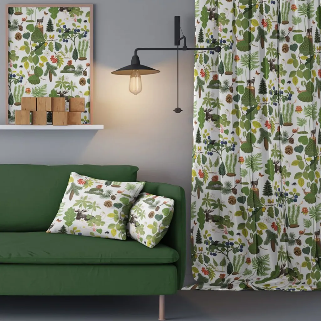 Arvidssons textil Gardintyger Mönstrade|Arvidssons Textil|Skogsliv tyg
