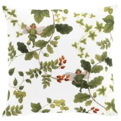 Arvidssons textil Mönstrade Kuddfodral|Skogsälvan vit kuddfodral
