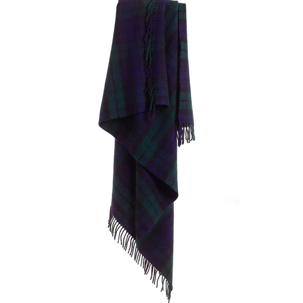 Tweedmill textiles Ullplädar|Skotskrutig ullpläd Blackwatch, 100% Ull, 150x183 cm