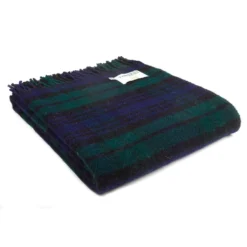Tweedmill textiles Ullplädar|Skotskrutig ullpläd Blackwatch, 100% Ull, 150x183 cm
