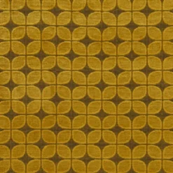 Mönstrade Möbeltyger|Soft retro leaf ochre möbeltyg