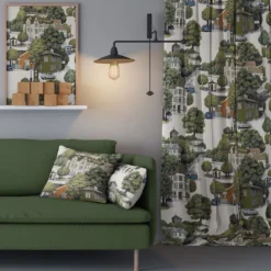 Arvidssons textil Gardintyger Mönstrade|Arvidssons Textil|Sommarstad grön tyg