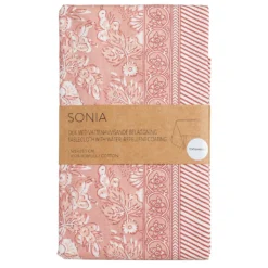 Fondaco Bordsduk|Sonia rosa textilvaxduk 140x250 cm – vattenavvisande duk i bomull