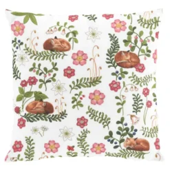 Arvidssons textil Mönstrade Kuddfodral|Sova räv kuddfodral