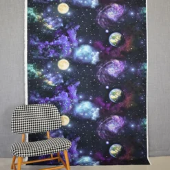 Barn Gardintyger Mönstrade|Barnmönster|Space bomull tyg