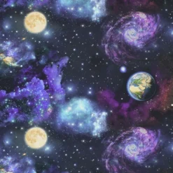 Barn Gardintyger Mönstrade|Barnmönster|Space bomull tyg