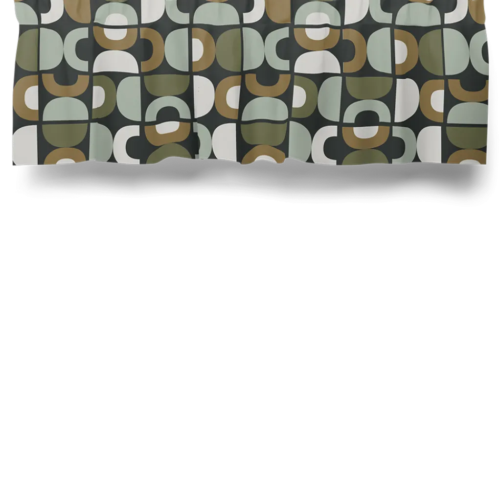 Arvidssons textil Gardinkappor Mönstrade|Spiraldans grön gardinkappa metervara