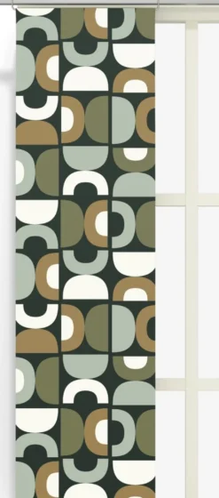 Arvidssons textil Panelgardiner|Spiraldans grön panelgardiner