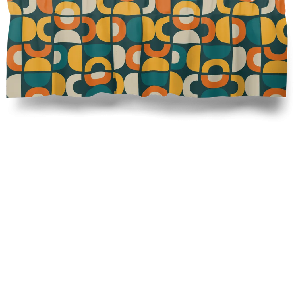 Arvidssons textil Gardinkappor Mönstrade|Spiraldans turkos-gul gardinkappa metervara