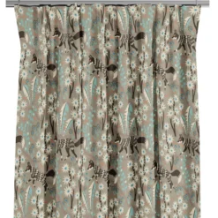 Arvidssons textil Gardiner Mönstrade|Stjärnspeja khaki gardiner