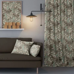 Arvidssons textil Gardiner Mönstrade|Stjärnspeja khaki gardiner