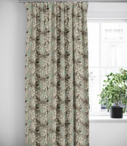 Arvidssons textil Gardiner Mönstrade|Stjärnspeja khaki gardiner