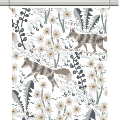 Arvidssons textil Panelgardiner|Stjärnspeja offwhite-ljusbrun panelgardiner