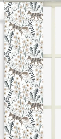 Arvidssons textil Panelgardiner|Stjärnspeja offwhite-ljusbrun panelgardiner