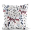 Arvidssons textil Julkuddar|Mönstrade Kuddfodral|Stjärnspeja offwhite-vinröd kuddfodral