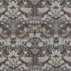 Arts & Crafts Tyger|Gardintyger Mönstrade|Strawberry bird brun tyg