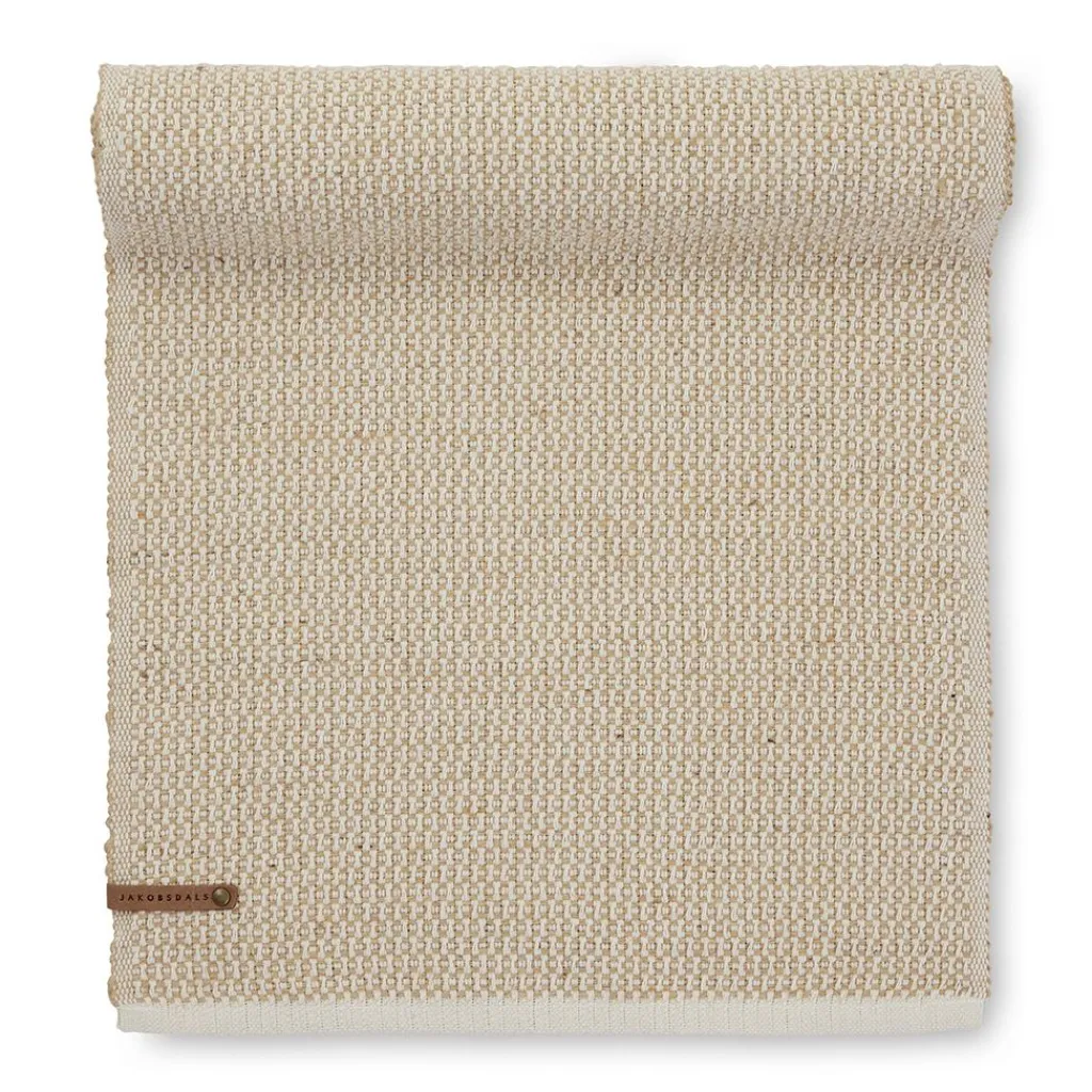 Jakobsdals Bordslöpare|Stria beige-jute löpare 35x120 cm – Bomull & jute