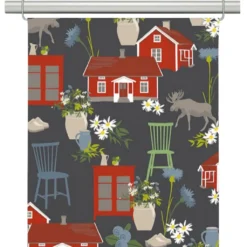 Arvidssons textil Panelgardiner|Strövtåg mörkgrå panelgardiner