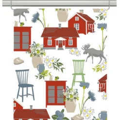 Arvidssons textil Panelgardiner|Strövtåg vit panelgardiner