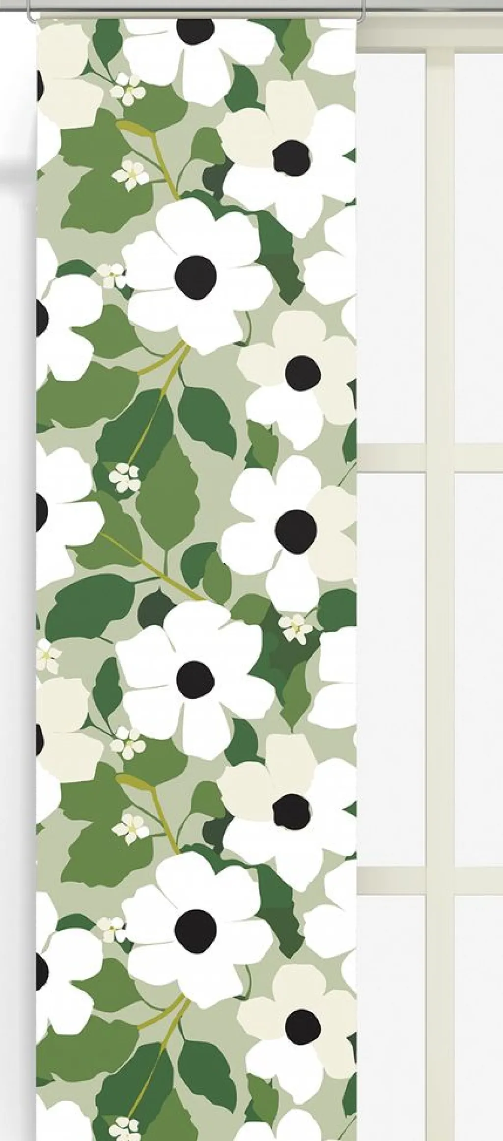 Arvidssons textil Panelgardiner|Svartöga grön panelgardiner