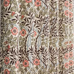 Nordisk Textil Gardiner Mönstrade|Sweet flower brun-grön gardiner