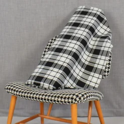 Rutor & Ränder|Tartan svart-vit skotskrutigt tyg