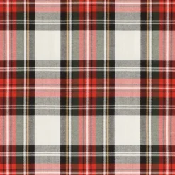 Rutor & Ränder|Tartan vit-röd skotskrutigt tyg