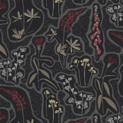 Arvidssons textil Textilvaxduk|Textilvaxduk Florens vinröd-svart