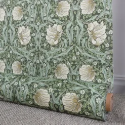 Textilvaxduk|Textilvaxduk Grace grön - Klassisk blommig Arts and Crafts design