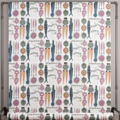 Almedahls Textilvaxduk|Textilvaxduk Picknick blå/rosa - lekfull retrodesign i mjuka färger