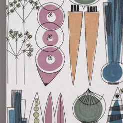 Almedahls Textilvaxduk|Textilvaxduk Picknick blå/rosa - lekfull retrodesign i mjuka färger
