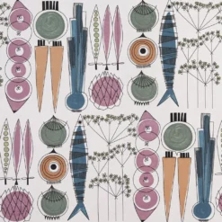 Almedahls Textilvaxduk|Textilvaxduk Picknick blå/rosa - lekfull retrodesign i mjuka färger