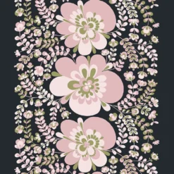 Arvidssons textil Textilvaxduk|Textilvaxduk Viveka svart-rosa