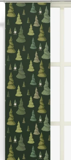 Arvidssons textil Julgardiner|Panelgardiner|Tomtegömma grön panelgardiner
